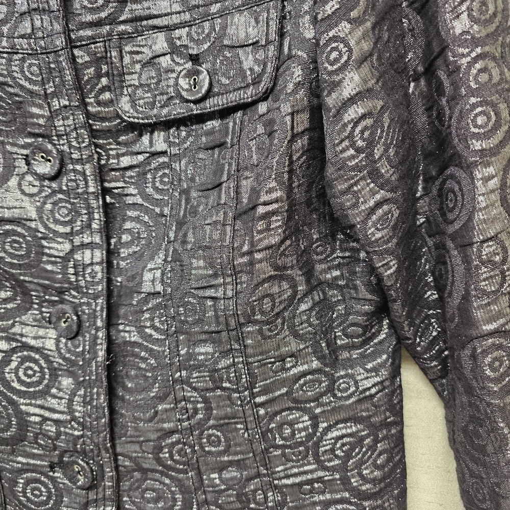 Ruby Rd. Black And Silver Circular Pattern Blazer… - image 5